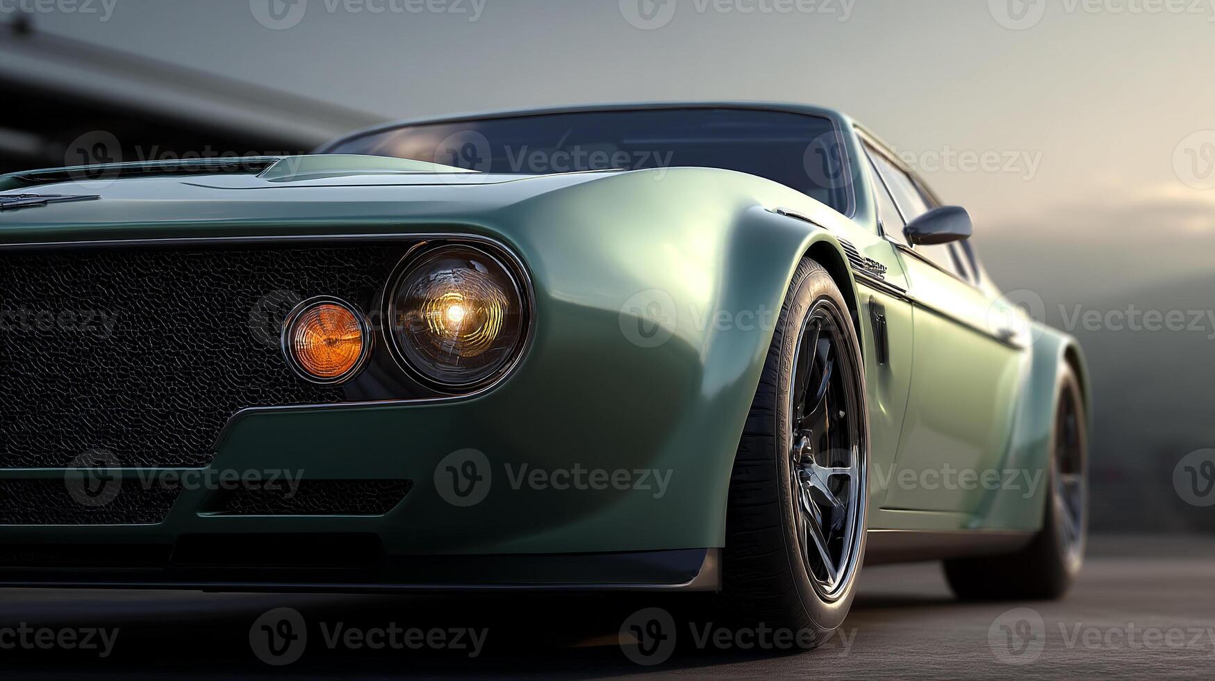 Glossy modern car captured in outdoor photography photo
