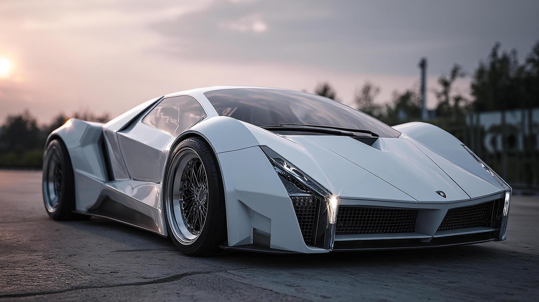 Futuristic car with rich background photography photo
