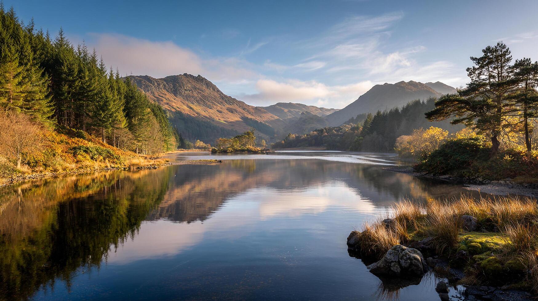 Realistic light and detail in scenic landscape beauty photo