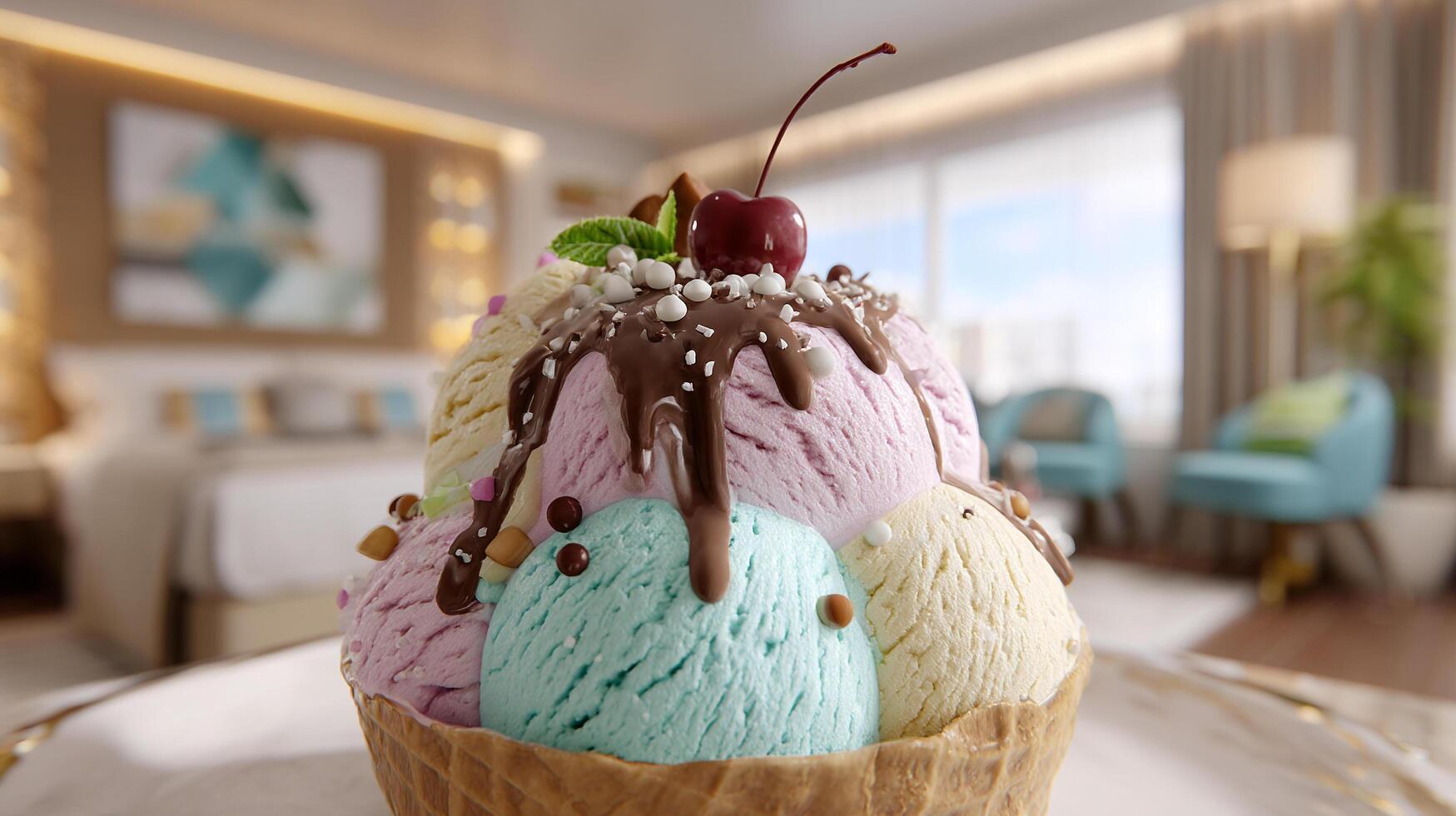 Soft textured dessert in commercial photo format image