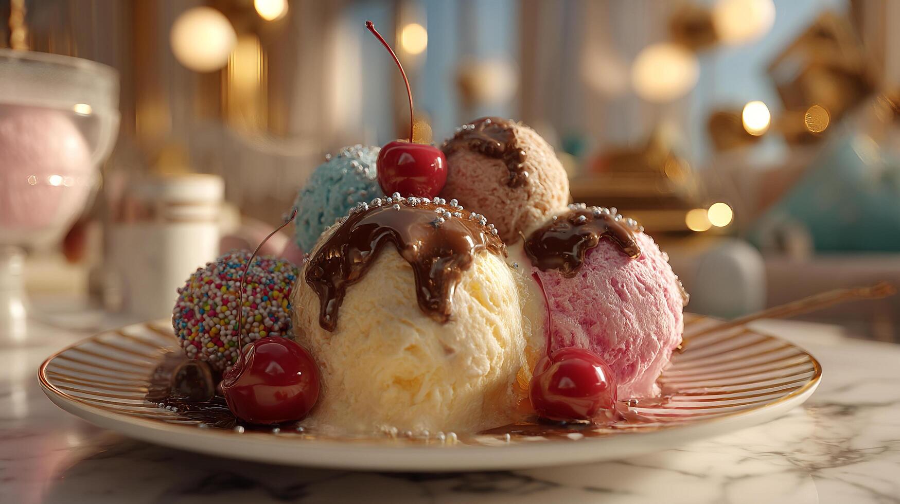 Colorful soft dessert with creamy texture image photo