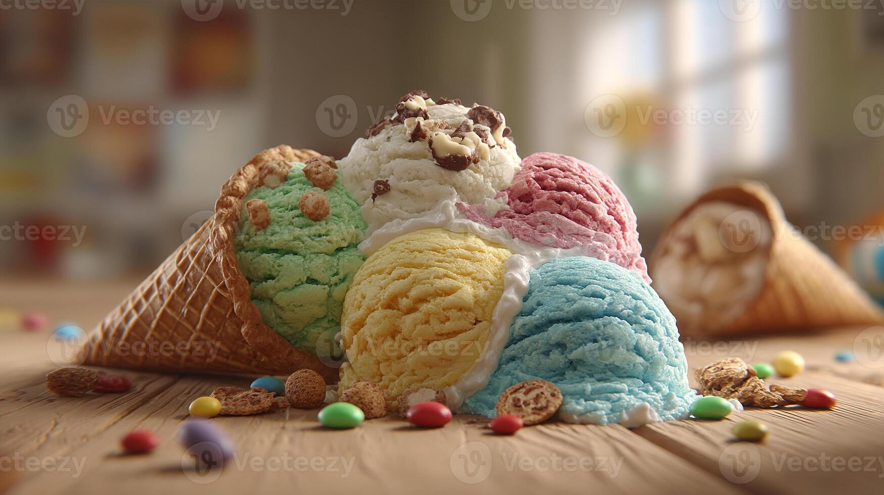 High-detail image of creamy frozen dessert photo