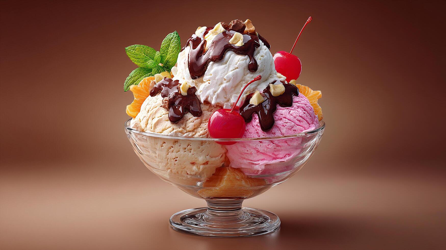 Soft smooth frozen dessert with topping sprinkles image photo