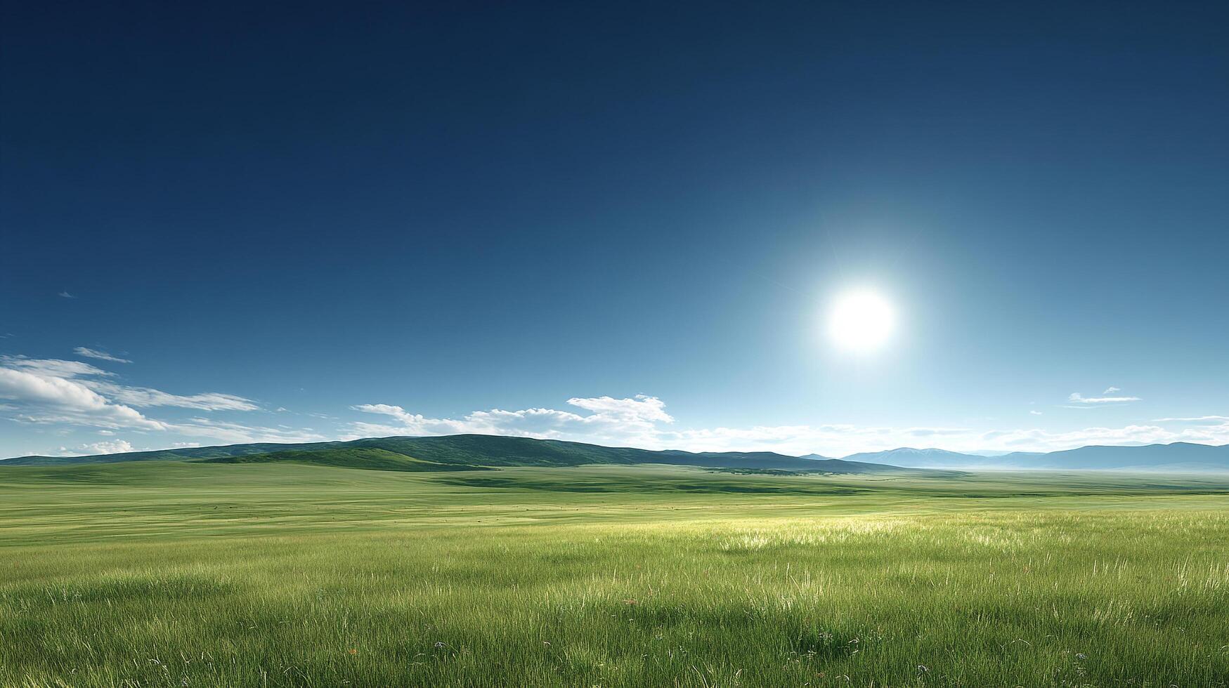 Summer scenery with vivid colors and background details photo