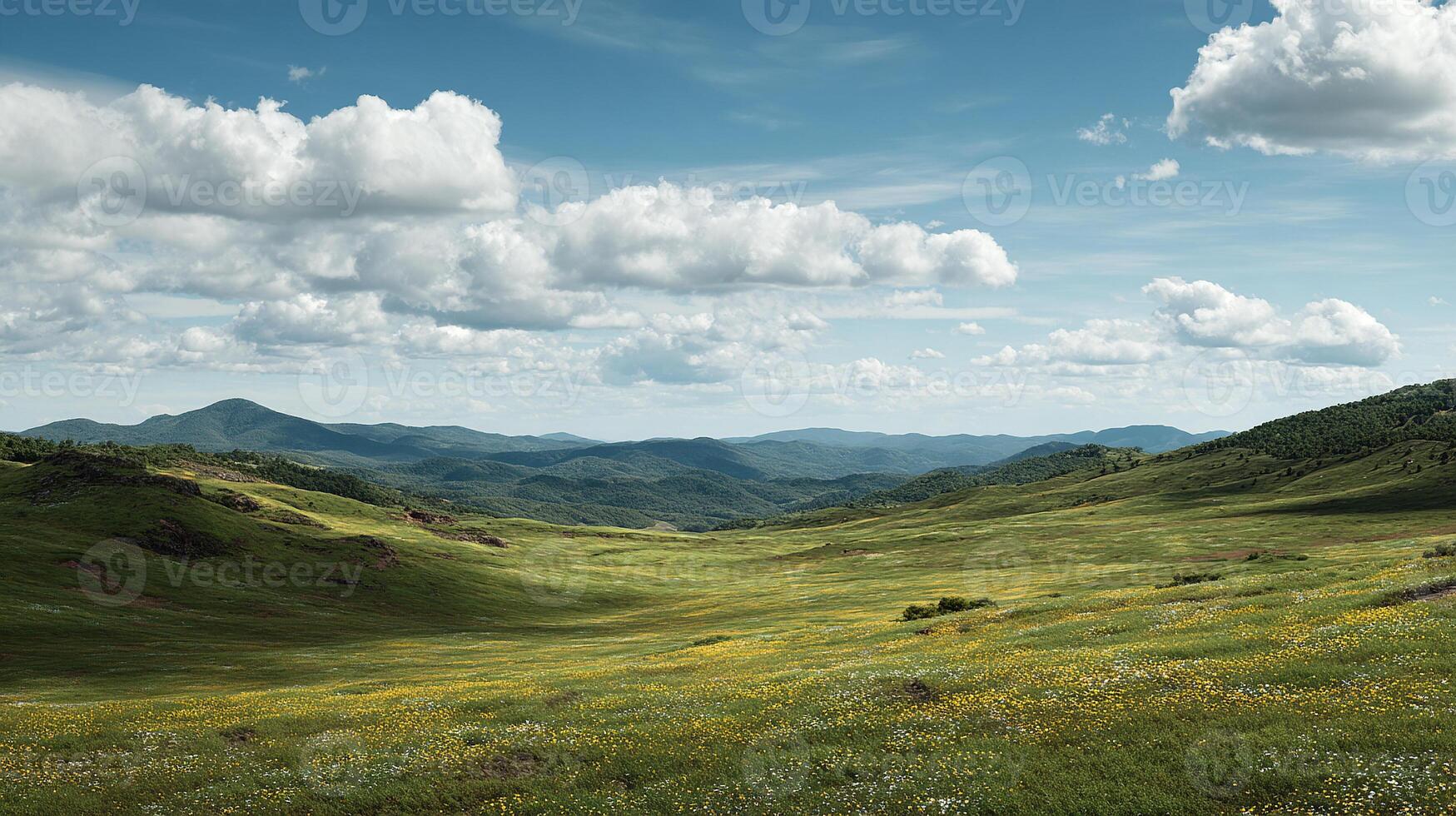 Photorealistic summer scenery with nature details background photo