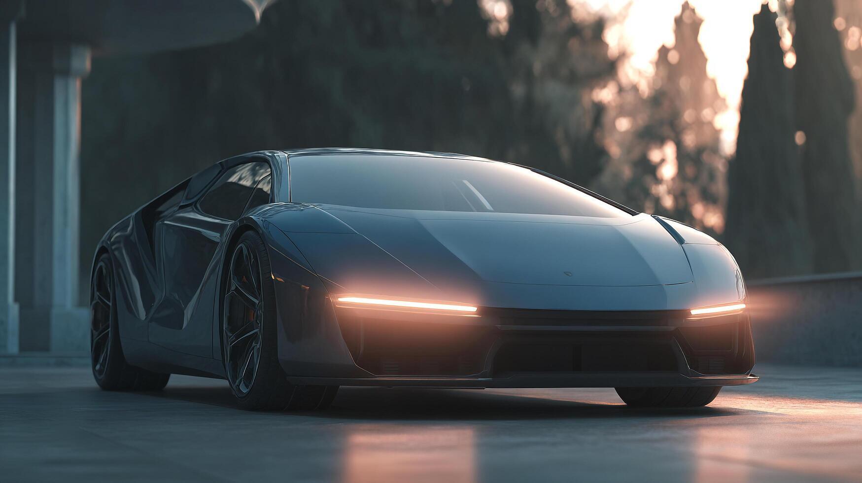 Vivid lines in daylight car photography photo
