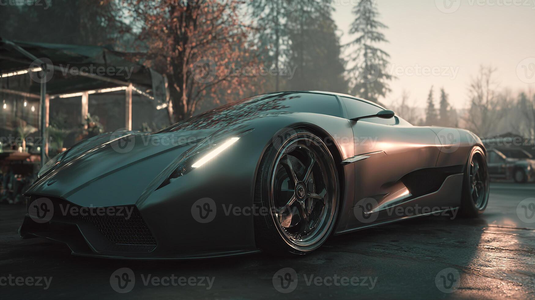 Auto photography with elegant outdoor reflection photo