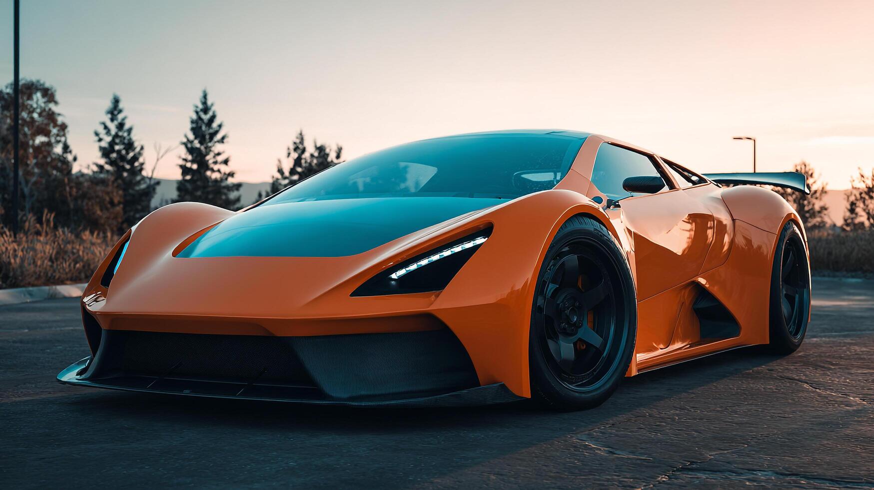 Modern design car photo with daylight photography