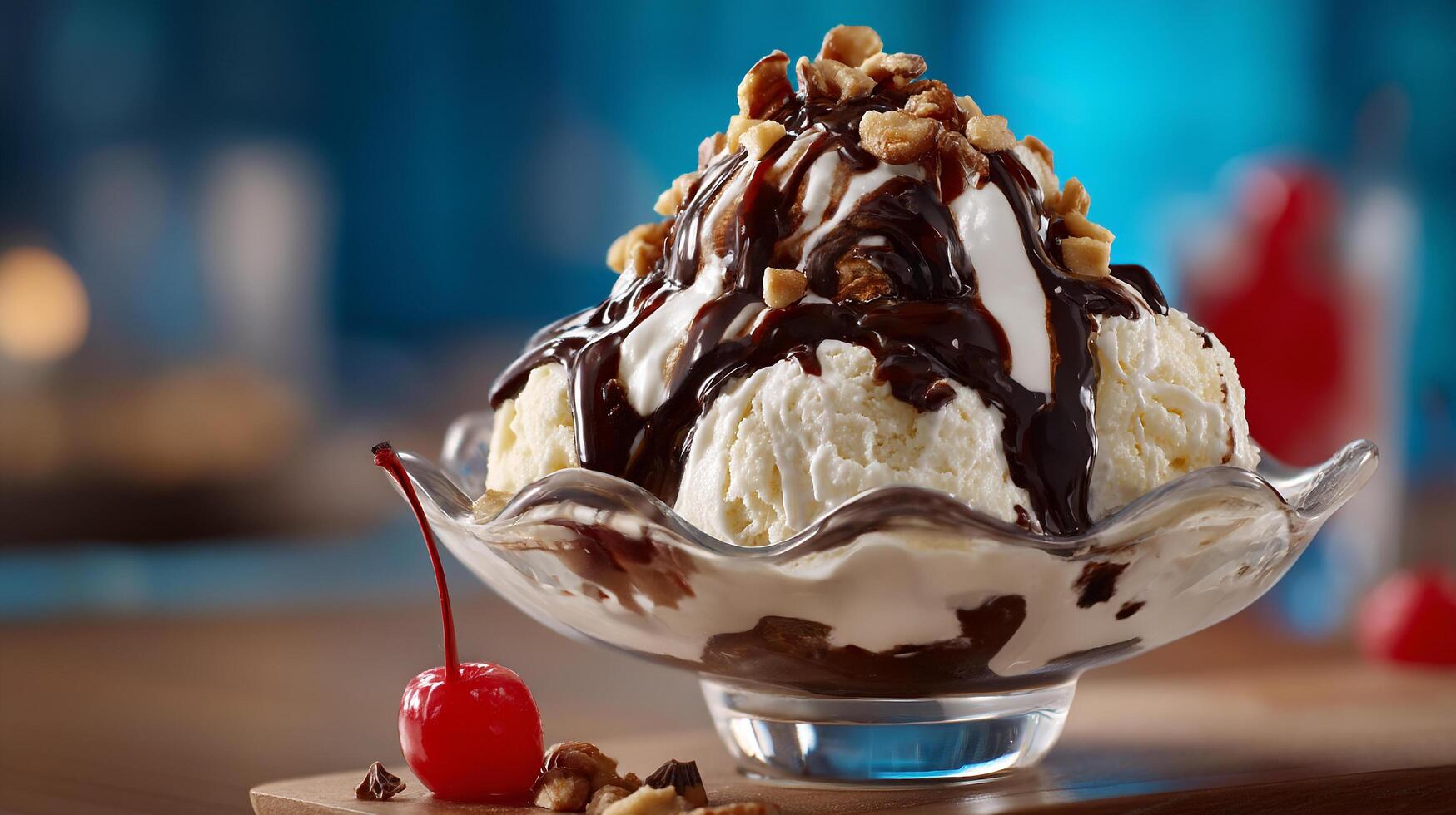 Textured dessert close-up photo with natural warm lighting