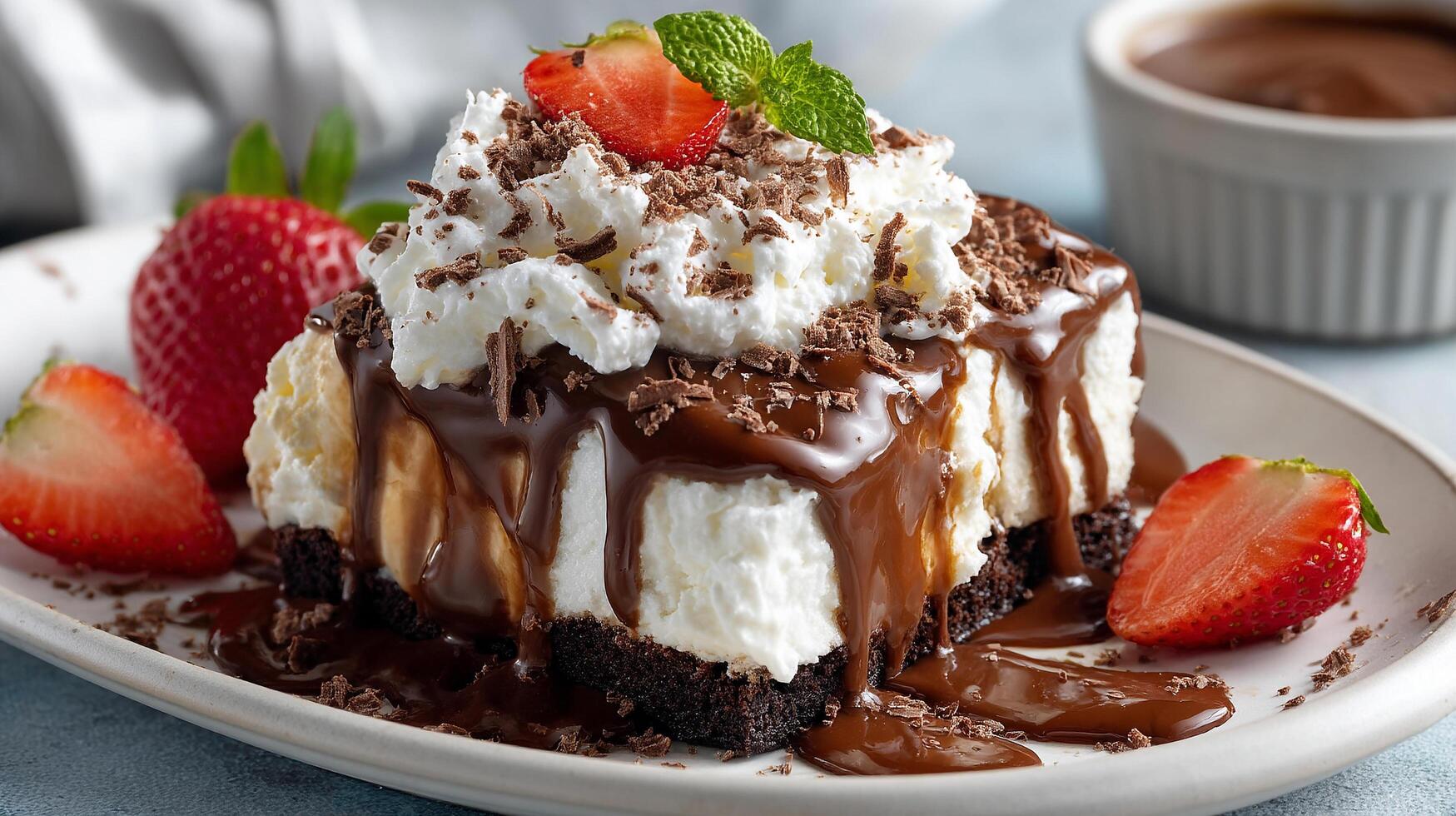 Natural light textured dessert photography with texture focus photo