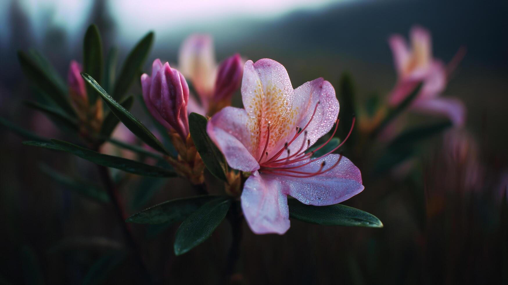 Lush blooming beautiful flower in sunlight photo