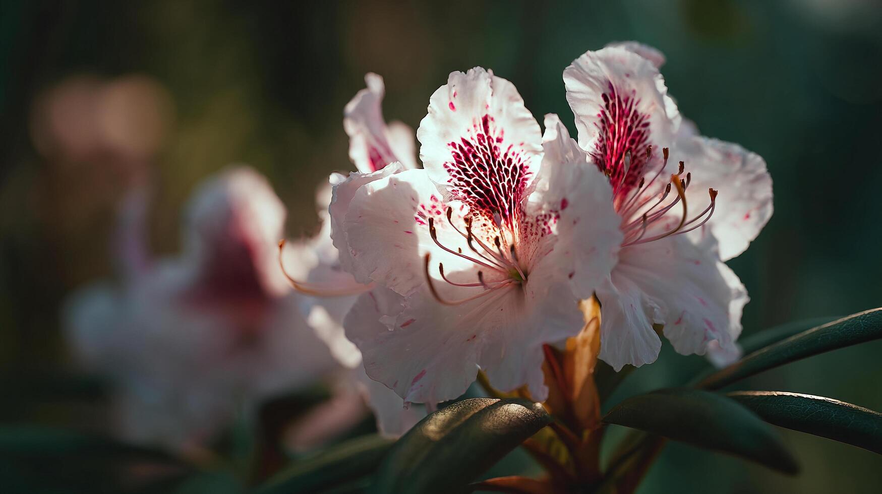 Close up garden beautiful flower with detail photo