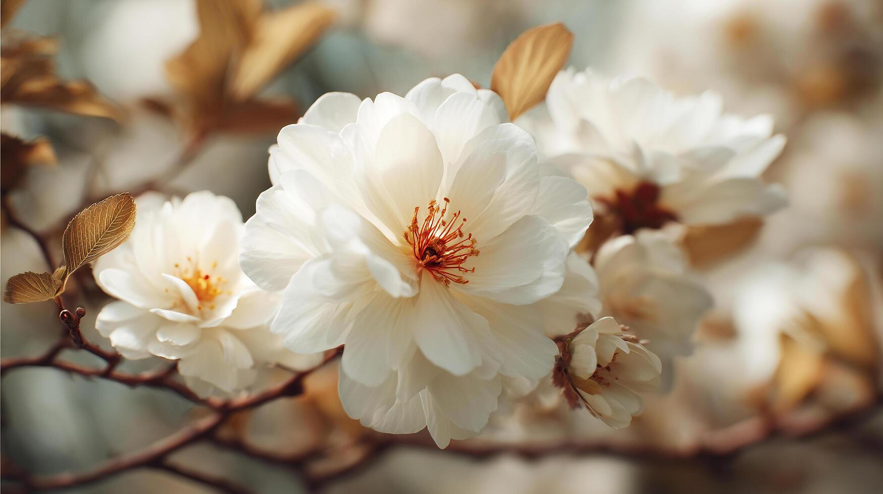 Blooming floral textures in outdoor beautiful shot photo