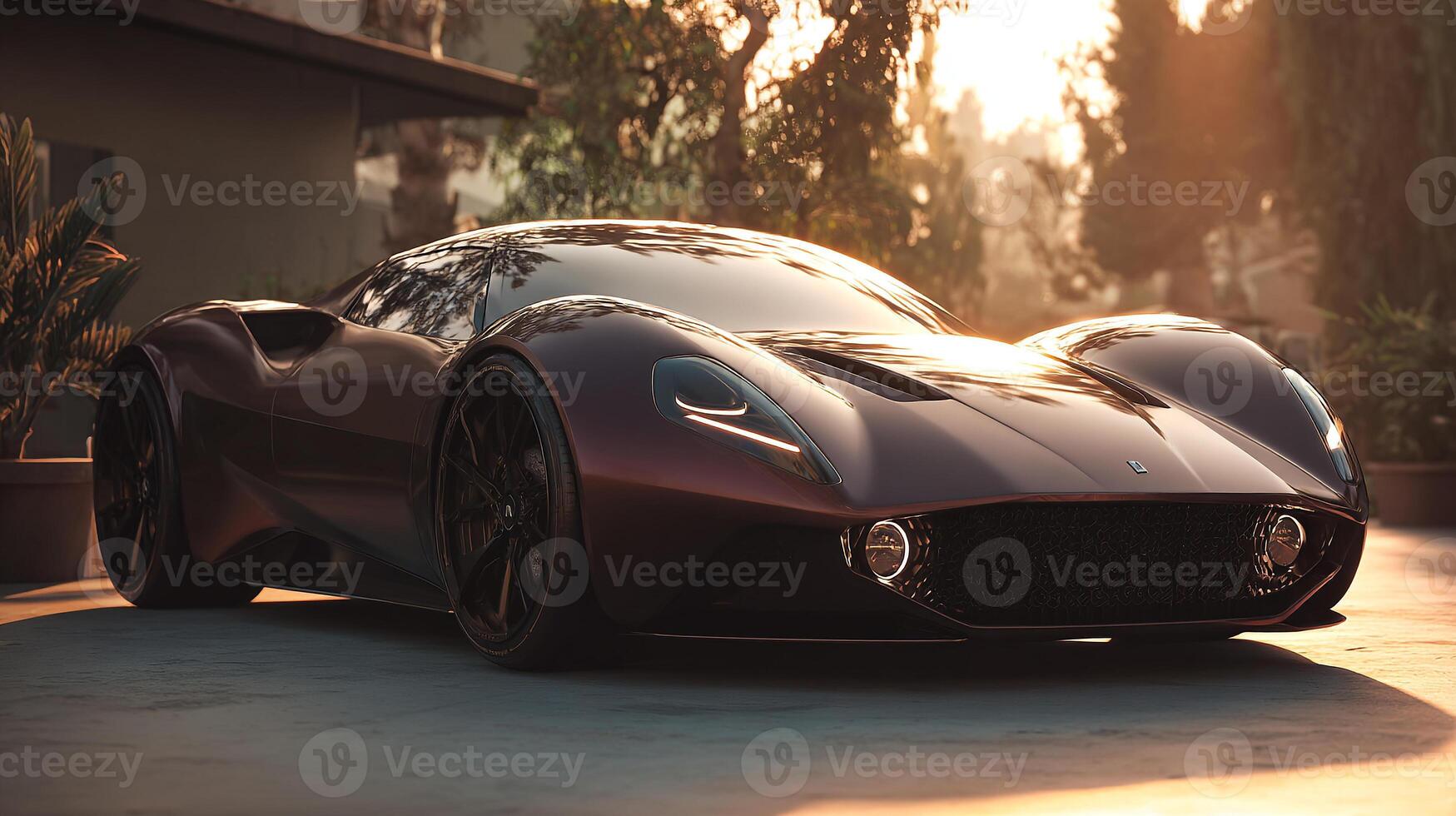 Vivid highlights on car in outdoor photography photo