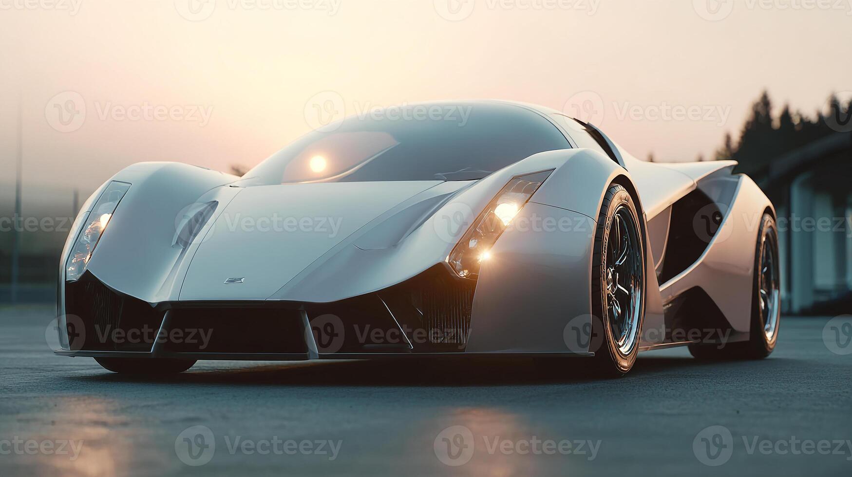 Futuristic car body in detailed photography photo