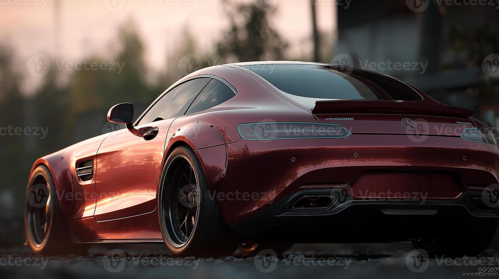 Smooth design of auto in sunlit photography photo