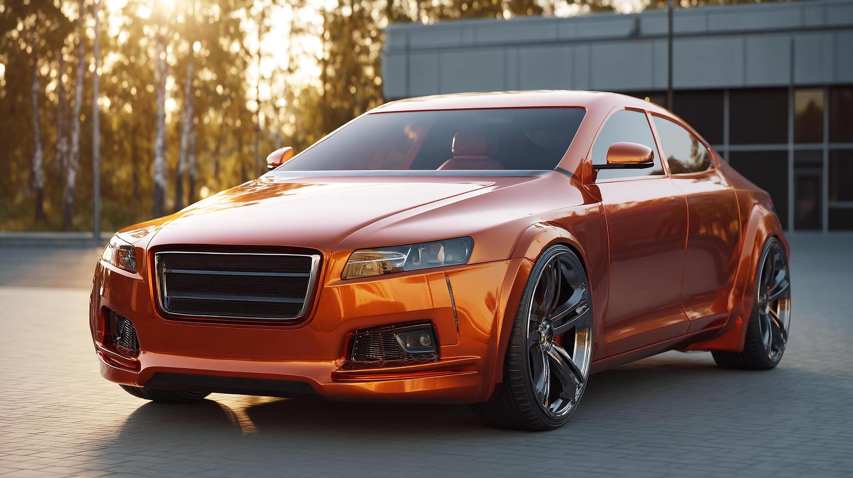 Clean outdoor setting in car body photography photo
