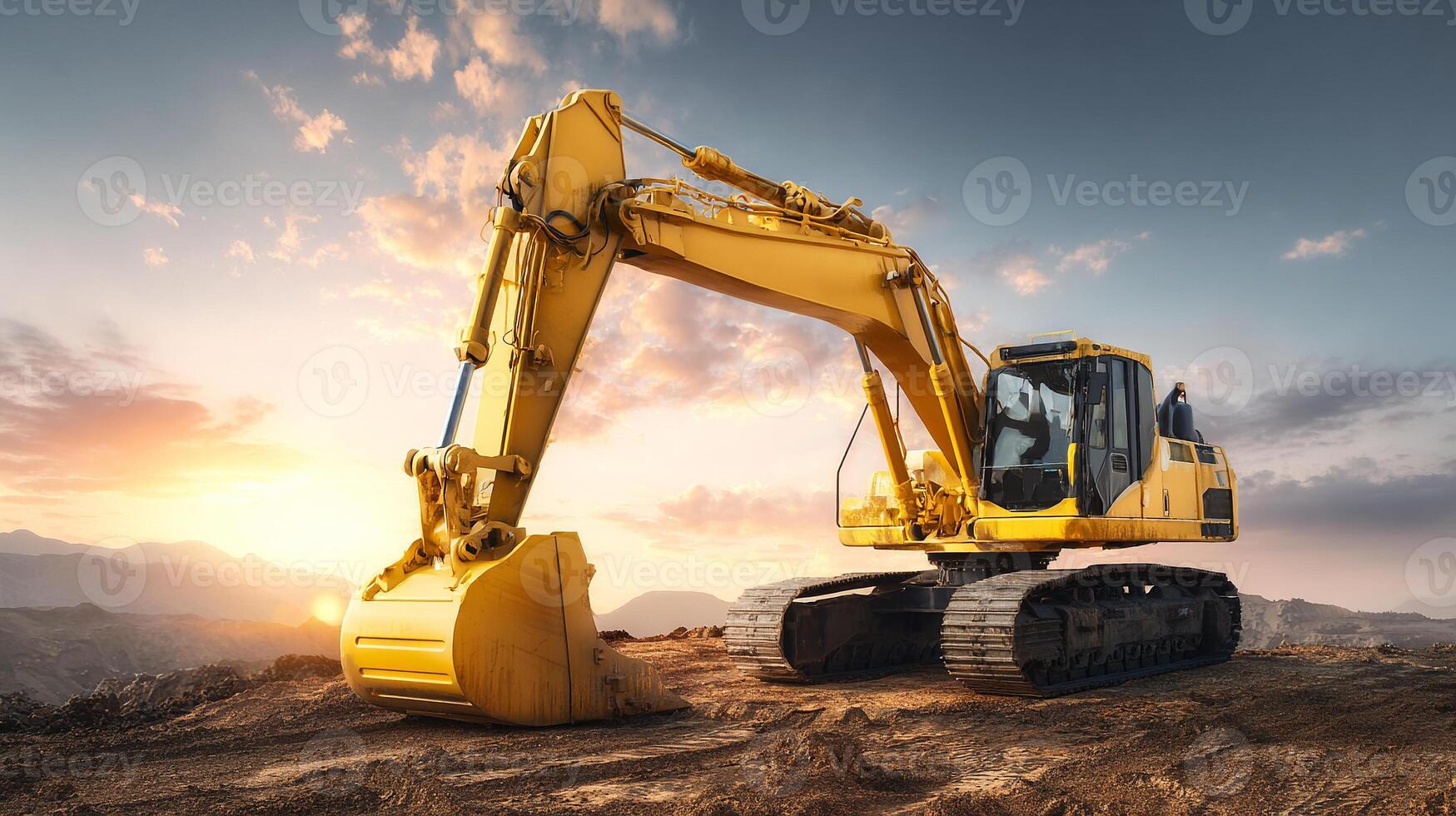 High-resolution image of excavator machinery work photo