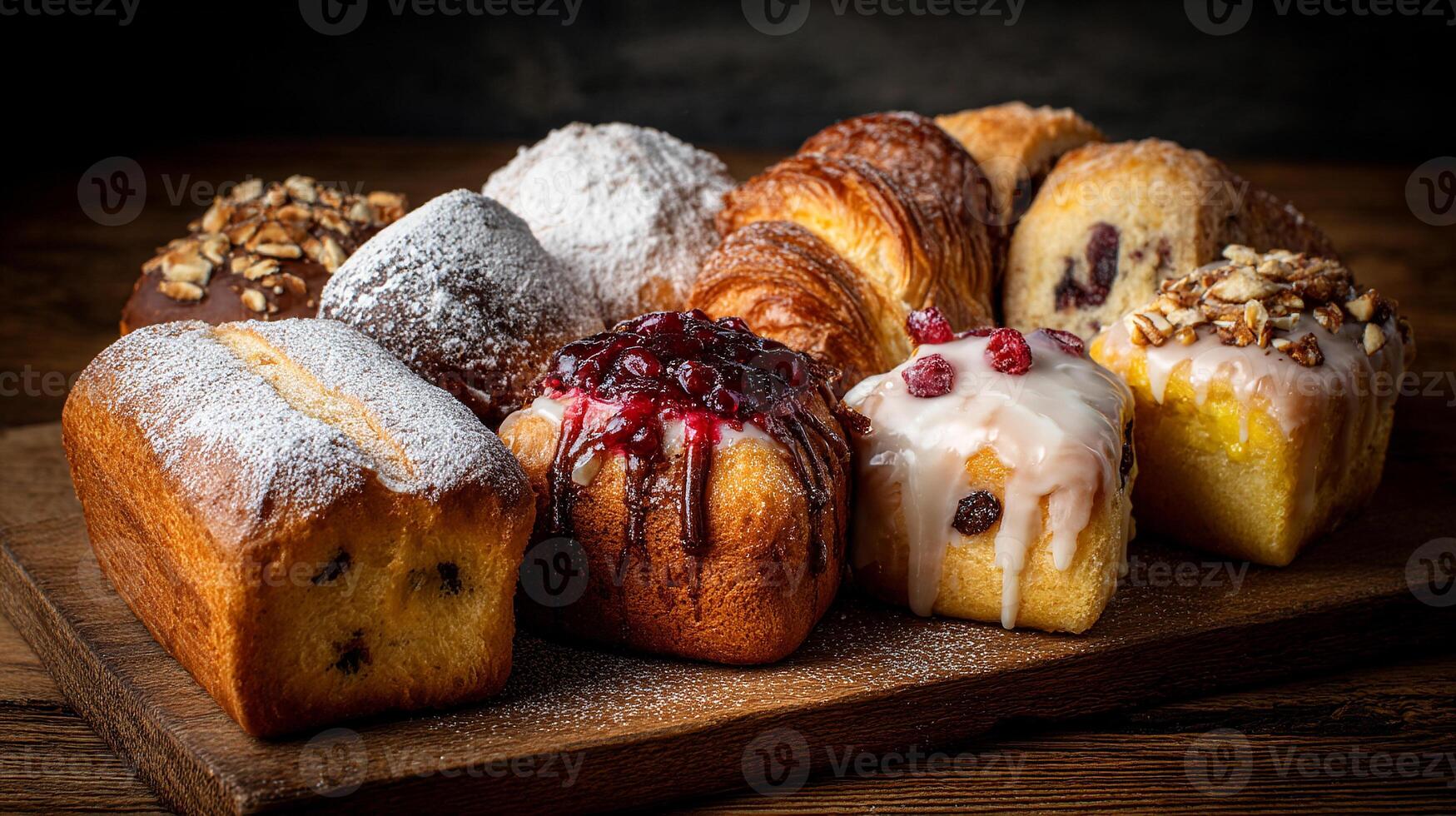 Sharp image of assorted-rustic bakery photo