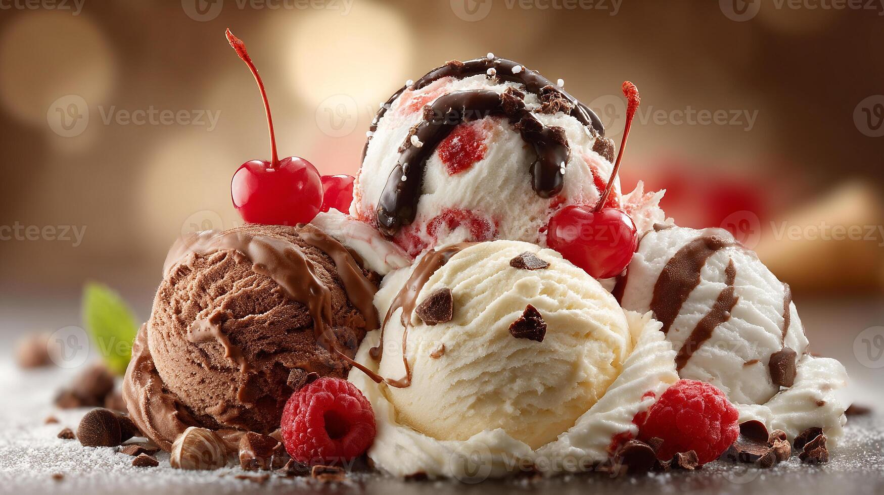 Ice cream scoops ice cream photo captured in bright soft photo