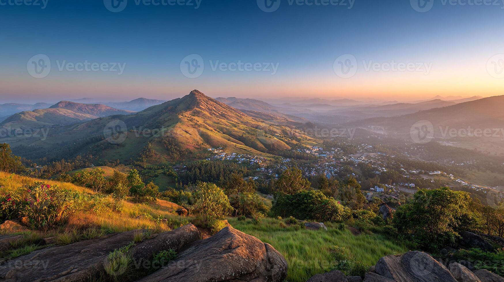 Natural beauty captured in photorealistic scenery view with beautiful view photo
