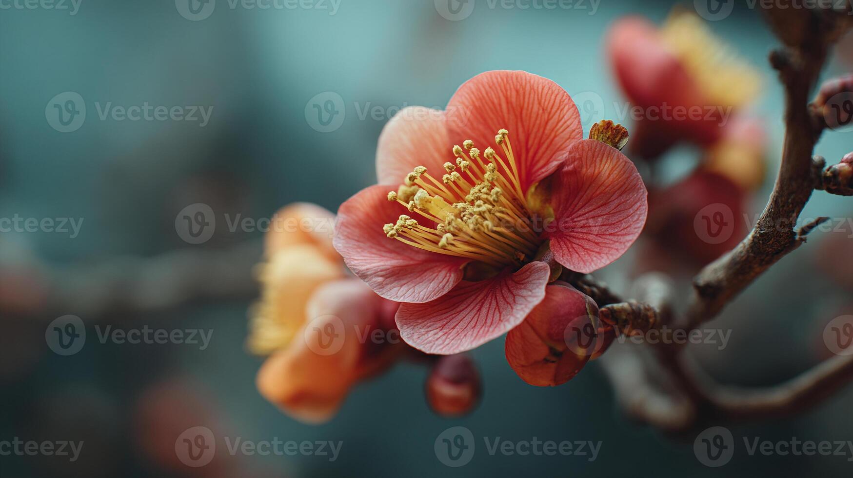 Beautiful outdoor clarity in flower photo on branch