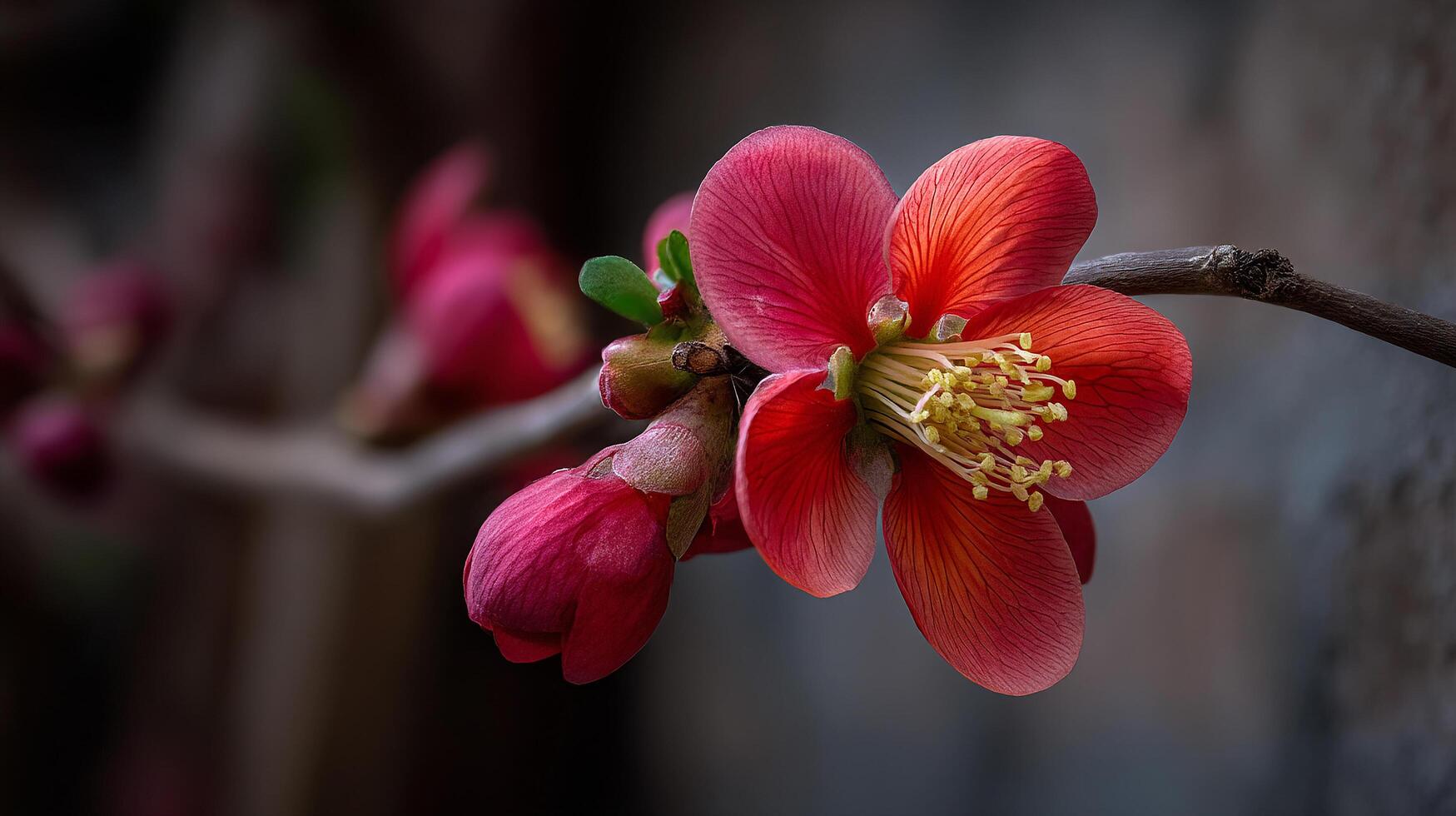 Soft nature tones frame rich color in this flower photo