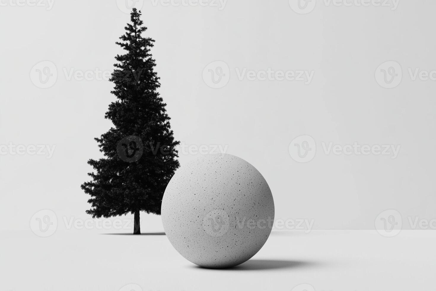 A white egg next to a tree photo