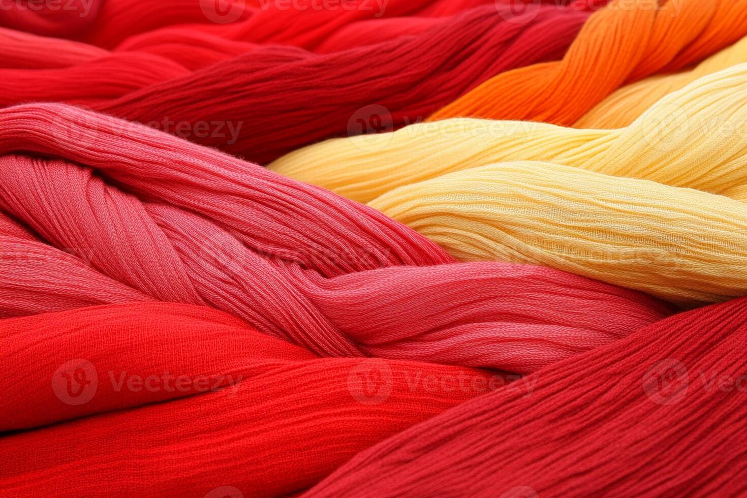 A pile of red, yellow and orange yarn photo