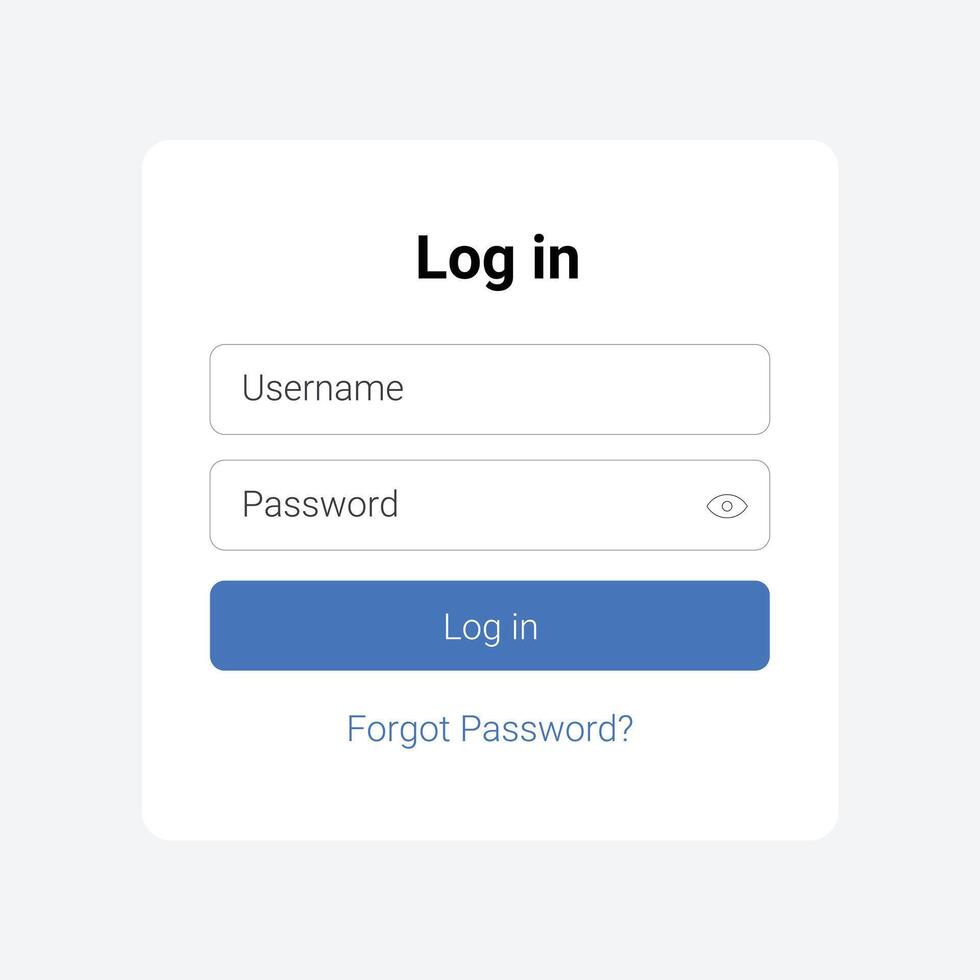Log in page template for your design, Website UI concept vector