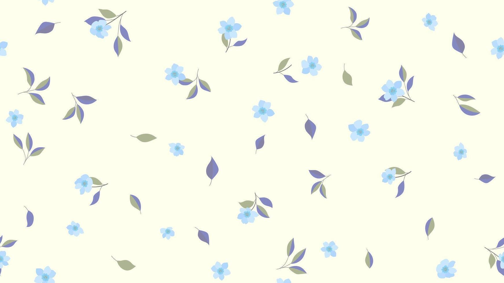 Floral pattern seamless vintage style. wallpaper of small flowers over light yellow background vector