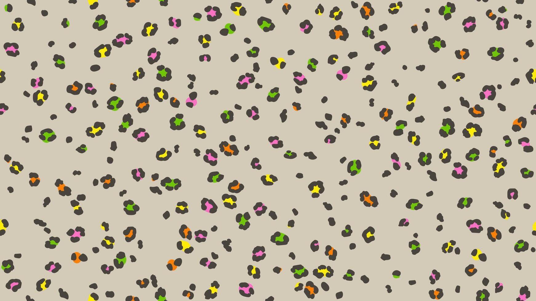 Simple pastel leopard skin print seamless pattern flat style. Hand drawn cute and fun background vector