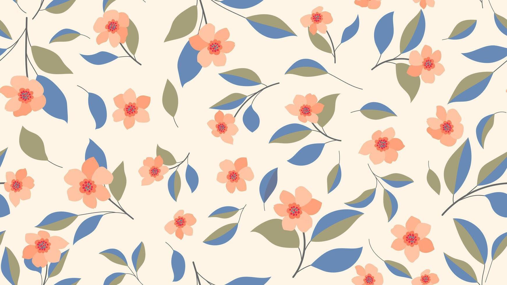 Floral pattern with leaves and flowers vector