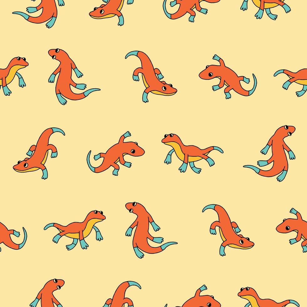Newt Pattern Illustration Seamless for Wallpaper Background Cover Packaging vector