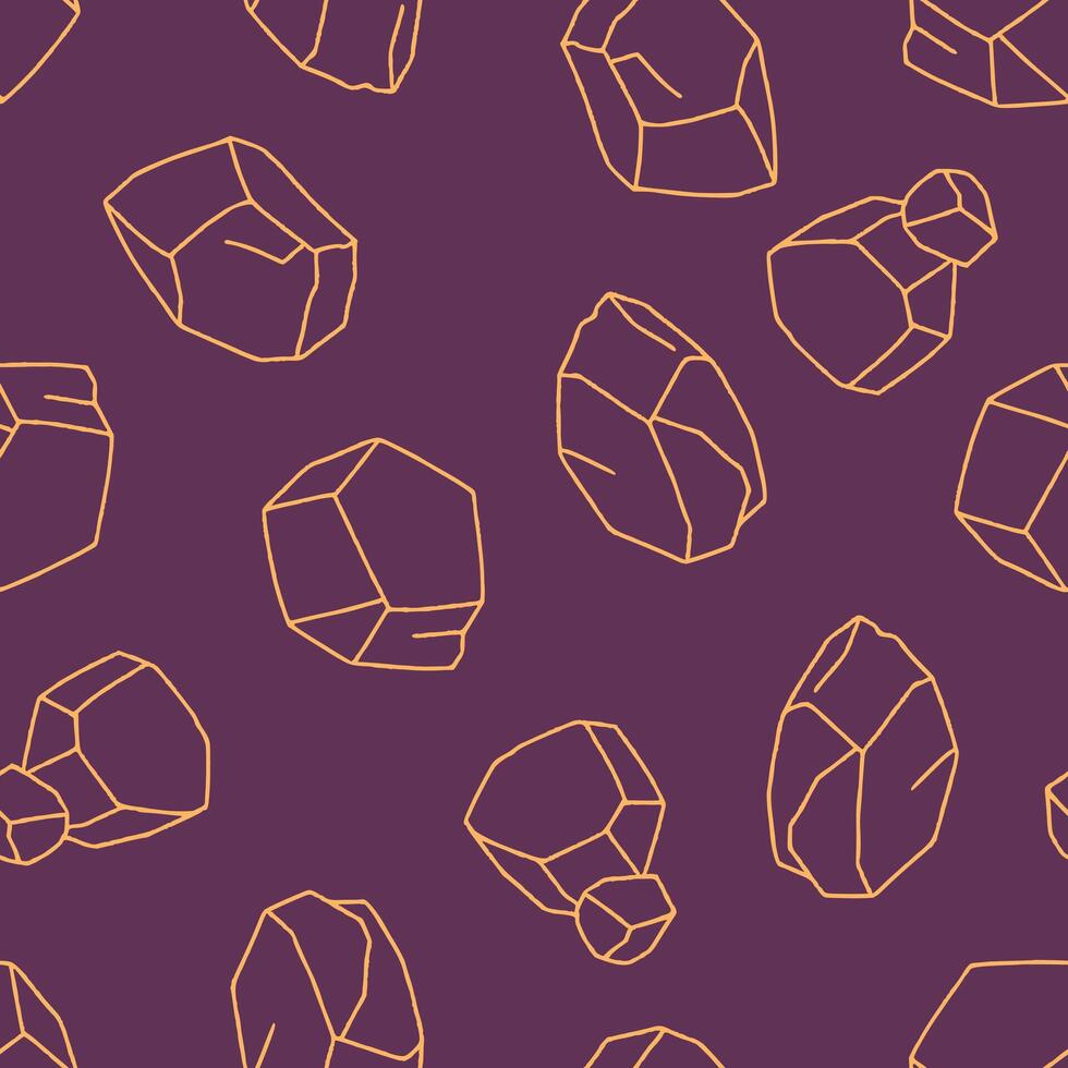 Outline Rock Pattern Repeat Seamless for Wallpaper Background Cover Packaging vector