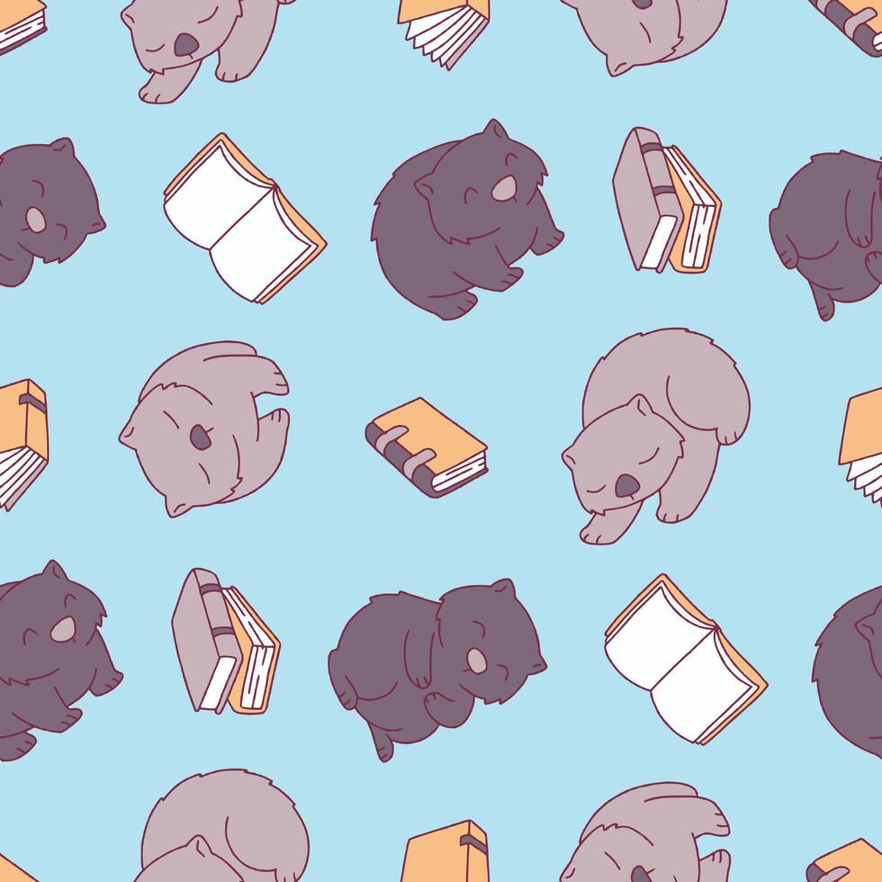 Cats and books pattern design vector