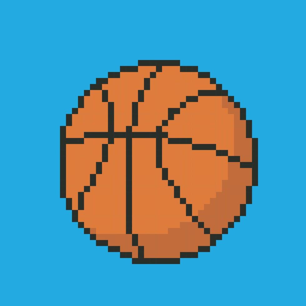 basketball pixel art, vector
