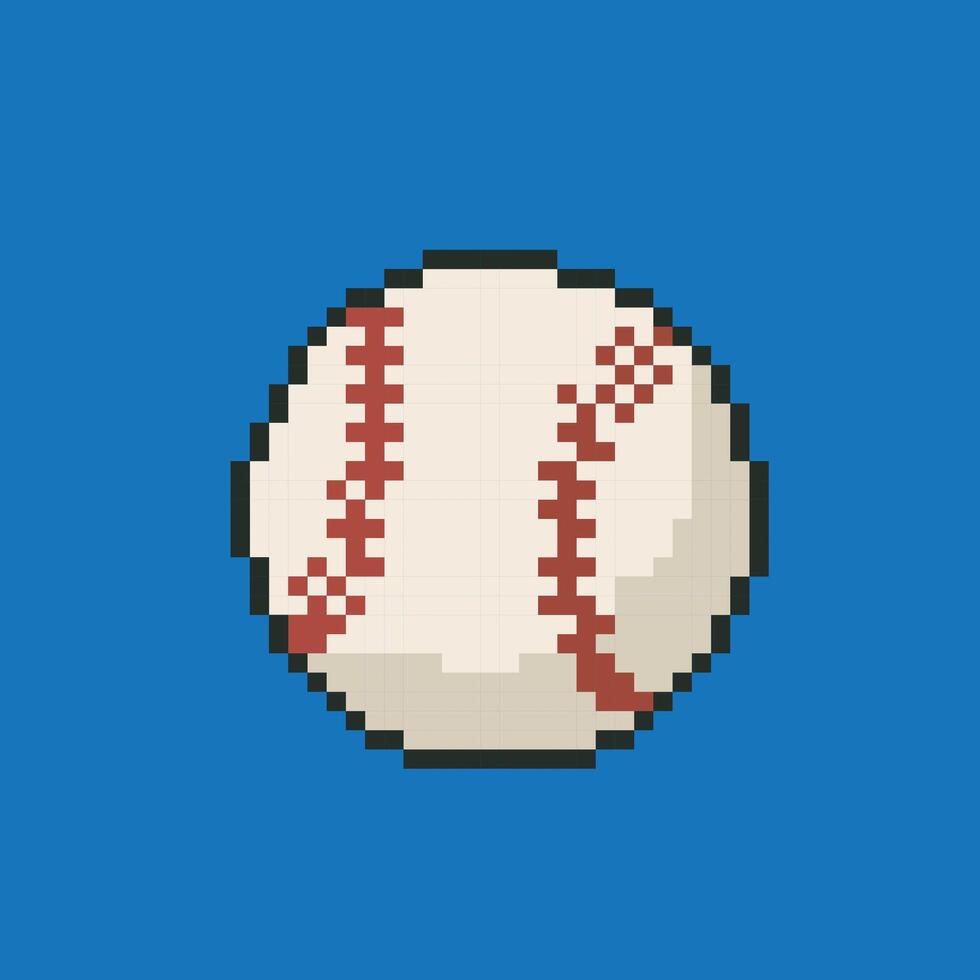 Baseball ball pixel art vector