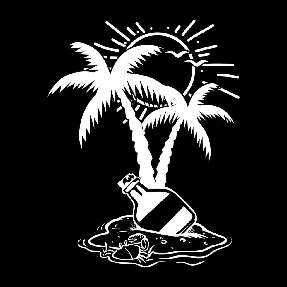 Message in a Bottle Island vector