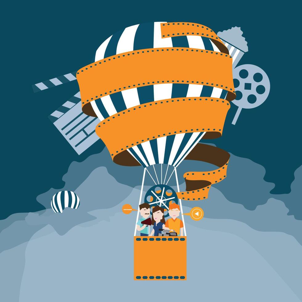 Hot Air Balloon Movie Theme vector