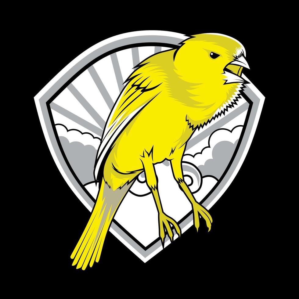 small yellow Canary bird vector