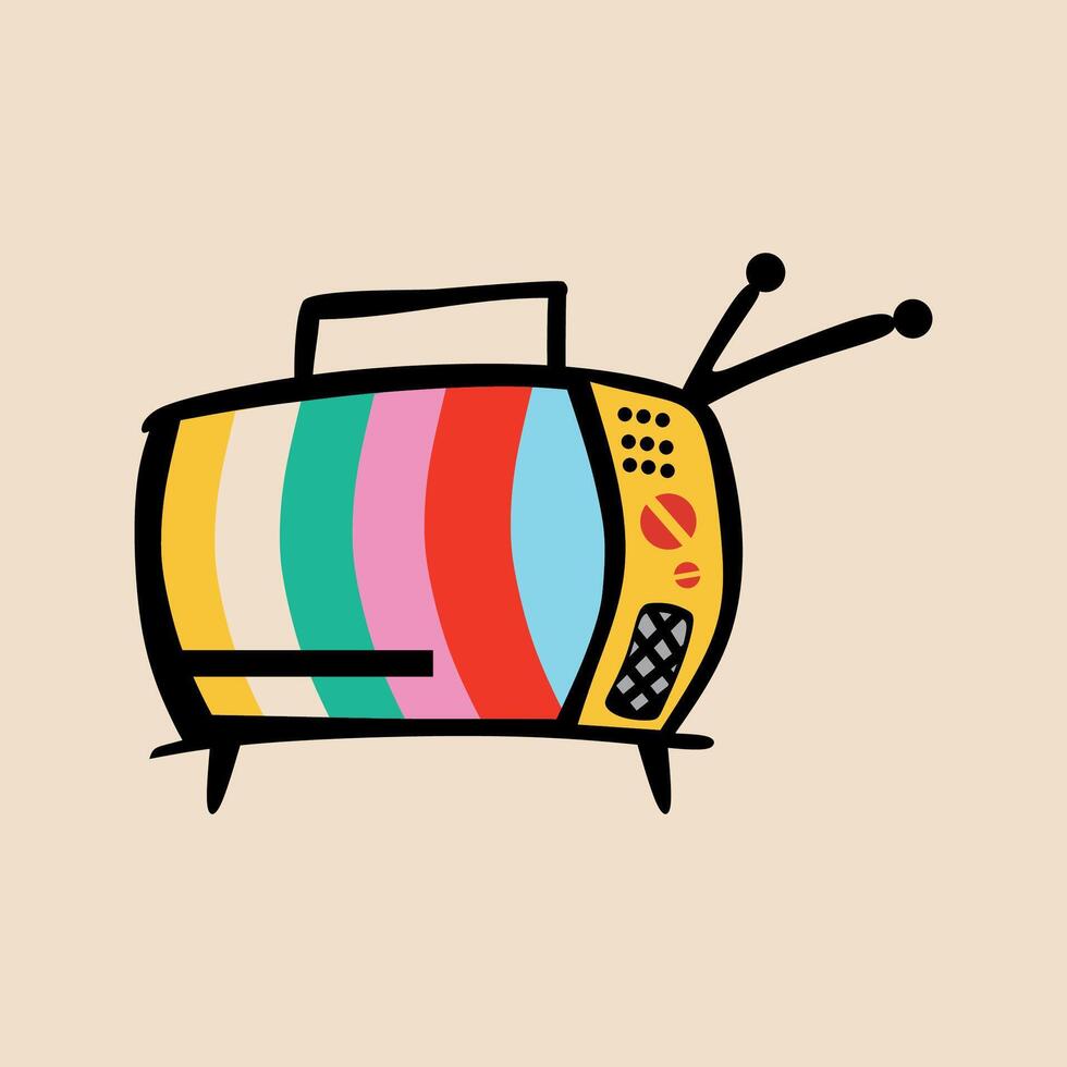 Retro Cartoon Television Set vector