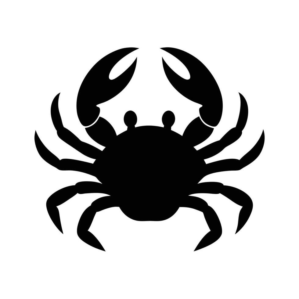 Crab Silhouette Stencil Icon vector