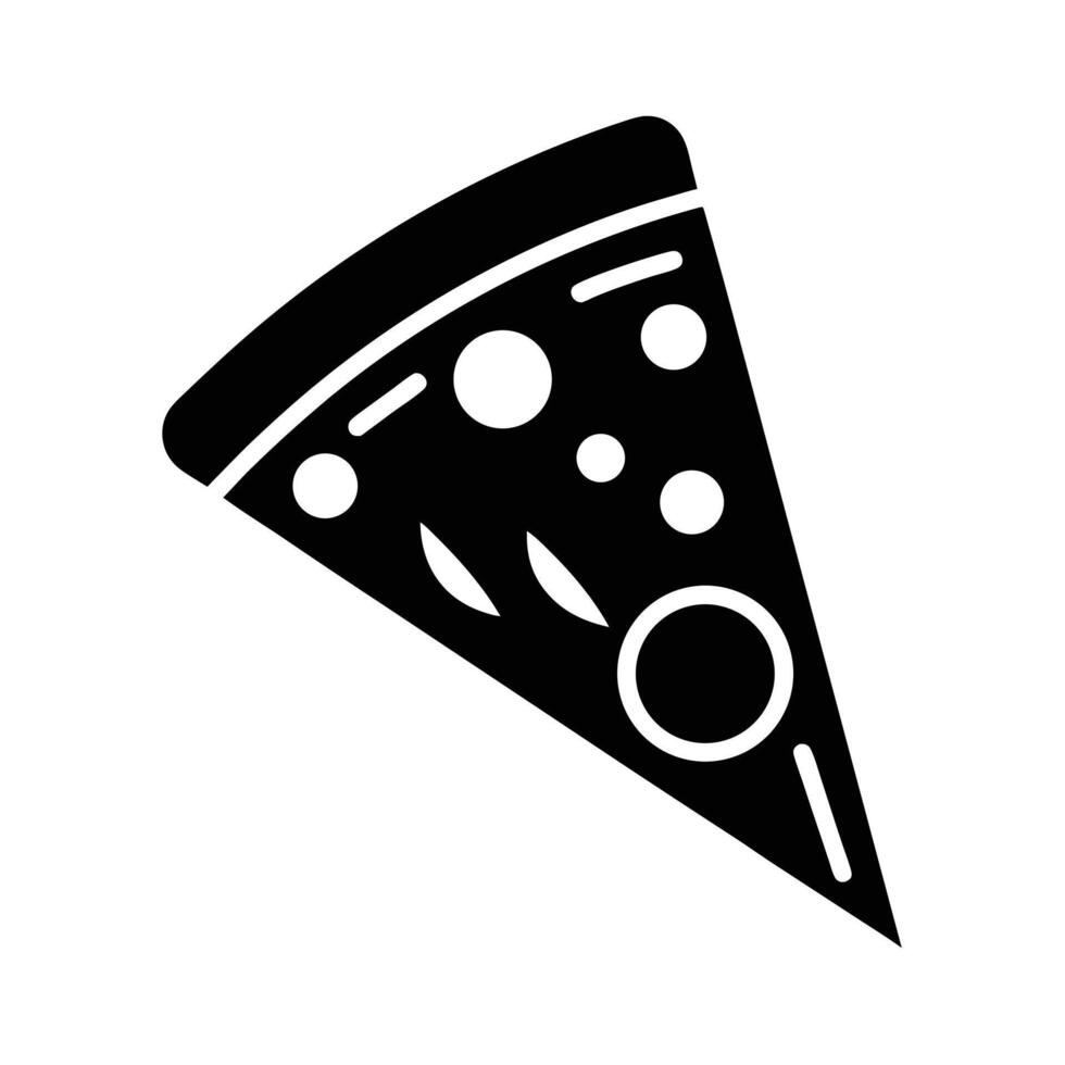 Pizza Slice Silhouette Stencil Icon vector