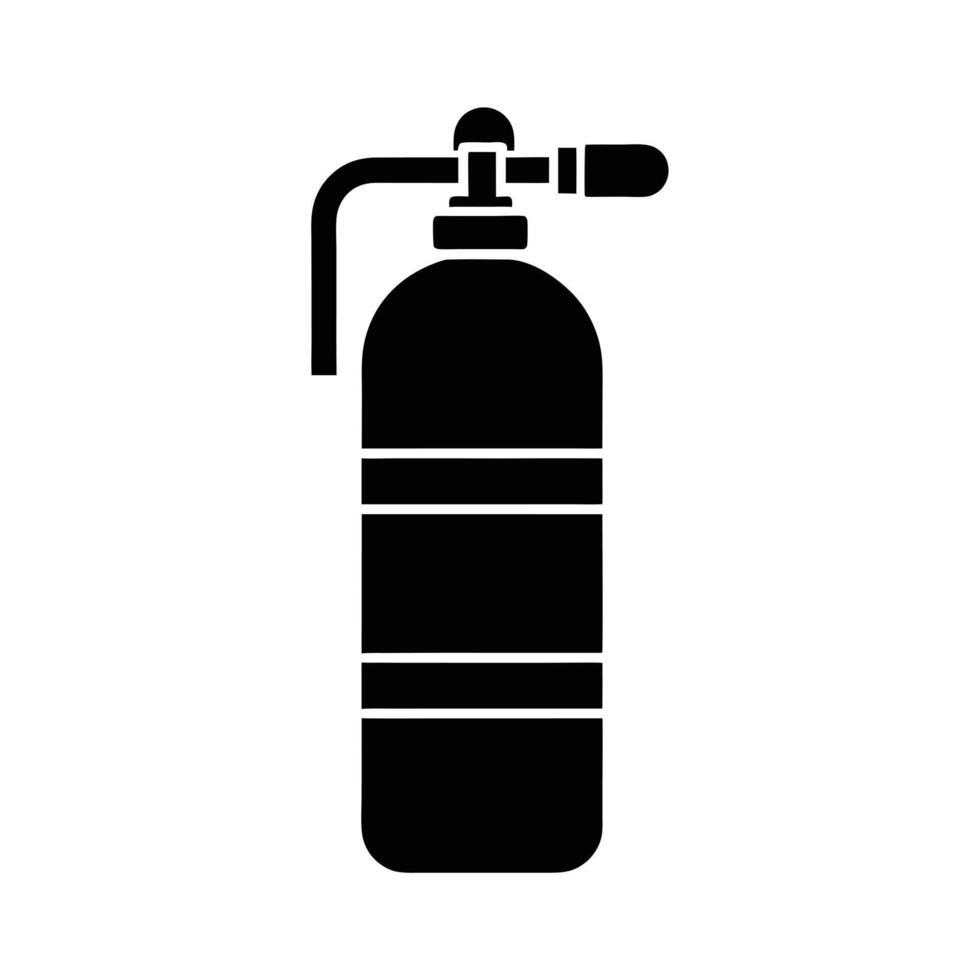 Scuba Tank Silhouette Stencil Icon vector