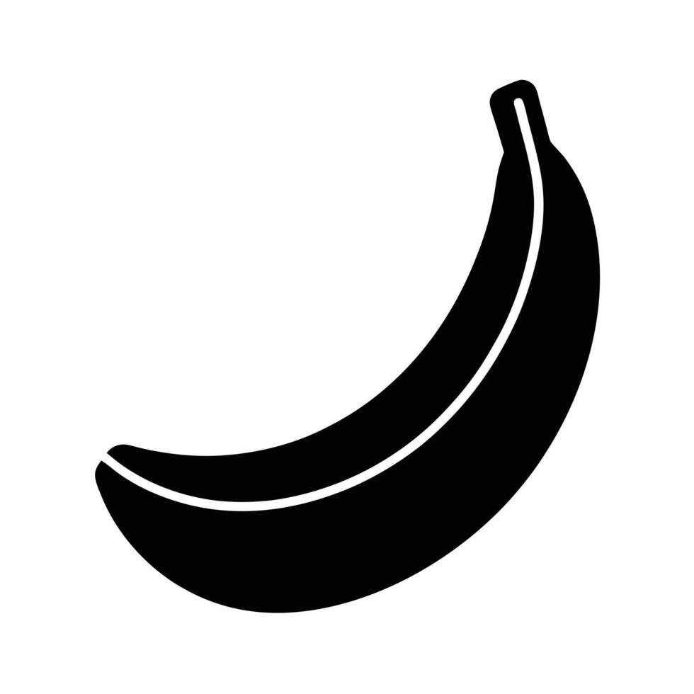 Banana Curved Silhouette Stencil Icon vector