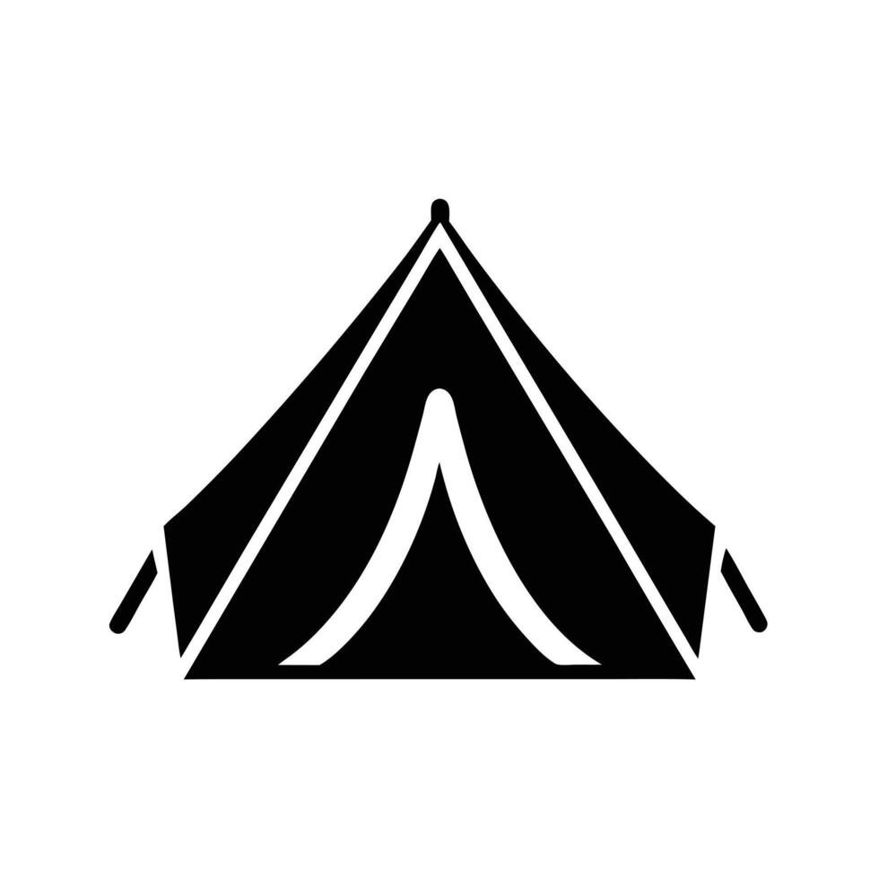 Tent Camping Silhouette Stencil Icon vector