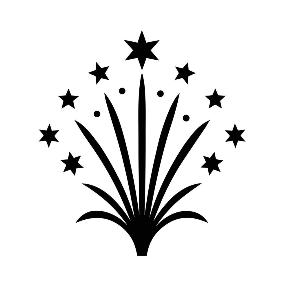 Fireworks Burst Silhouette Stencil Icon vector