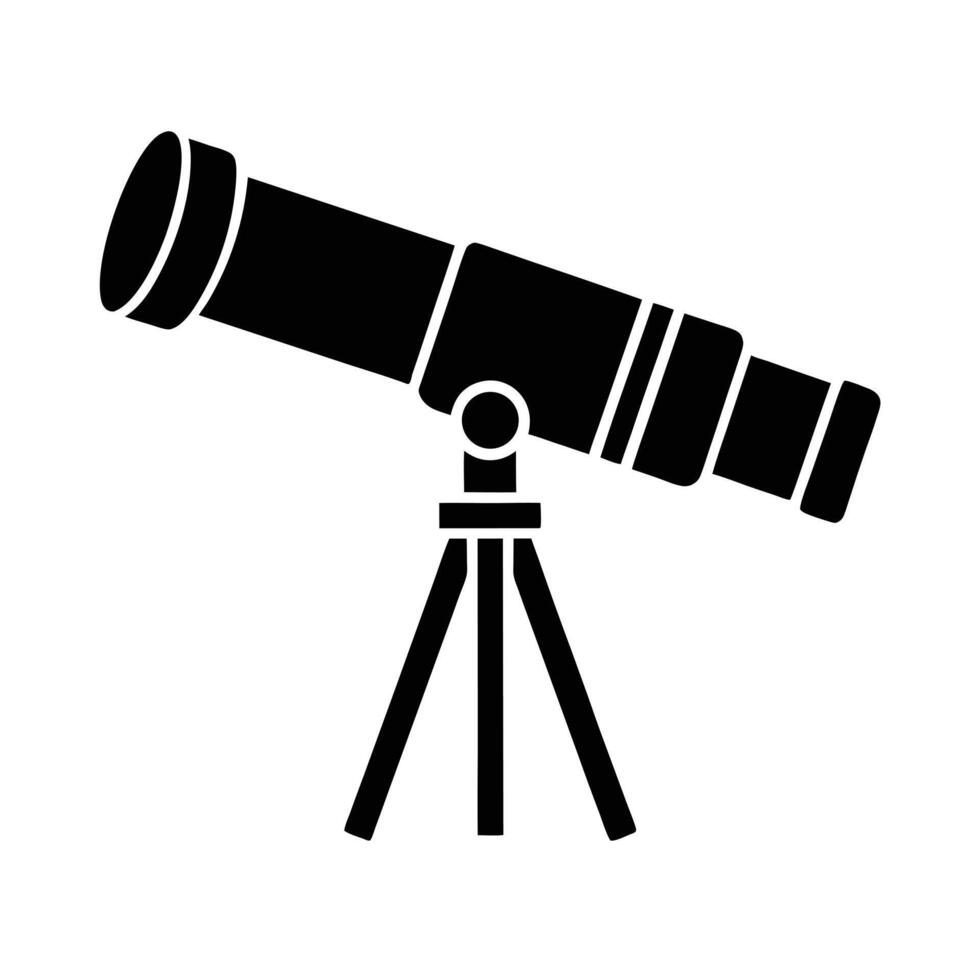 Telescope Spyglass Silhouette Stencil Icon vector