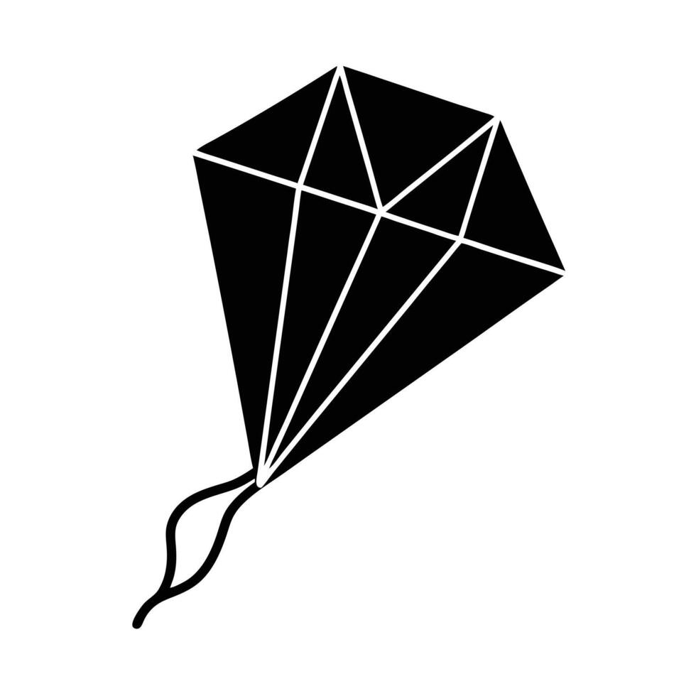 Kite Flying Silhouette Stencil Icon vector